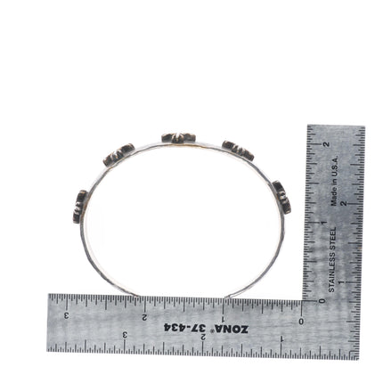 7" Ruth Denetdale Navajo/Raymond Coriz Kewa Sterling silver cross cuff bracelet