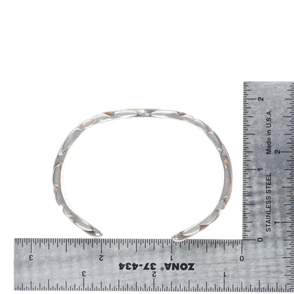 6.1" Vintage Navajo chiseled and filed ingot silver cuff bracelet sterling