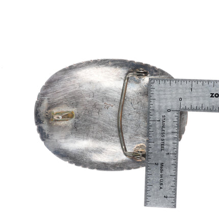 SF Navajo Vintage sterling silver Kingman turquoise cluster belt buckle