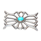 small Vintage Navajo cast sterling silver turquoise belt buckle