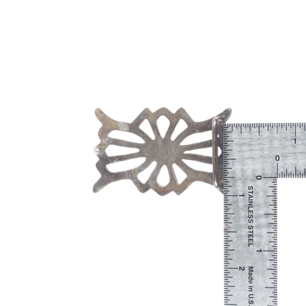small Vintage Navajo cast sterling silver turquoise belt buckle