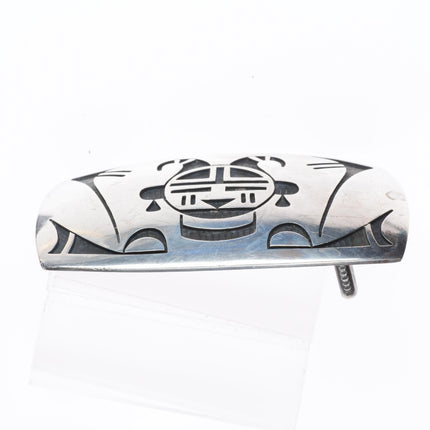 Big Bernard Dawahoya Hopi Vintage sterling silver belt buckle overlay style