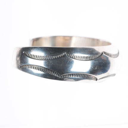 6.75" Orville Tsinnie Navajo sterling silver stamped domed cuff bracelet