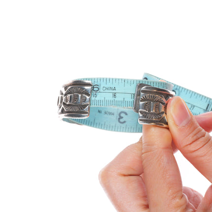 6.6" Vintage Navajo Deep stamped sterling silver SB cuff bracelet