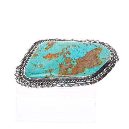 Vintage Navajo Huge turquoise slab belt buckle sterling silver