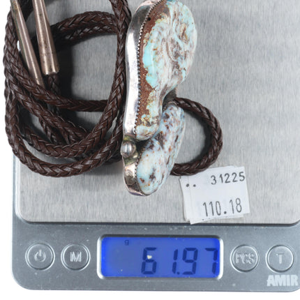 Vintage Phil Zachary Dry Creek Turquoise southwestern sterling silver bolo tie