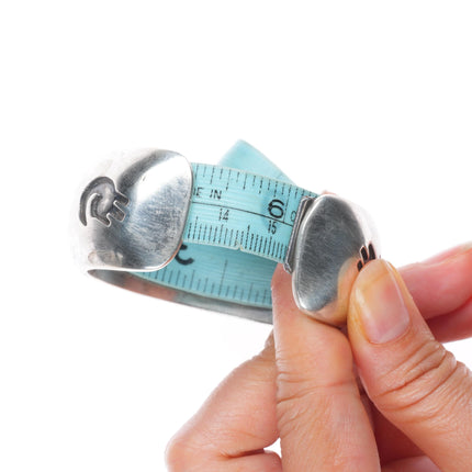 6" Gibson Montano Navajo sterling silver spiderweb turquoise inlay cuff bracelet