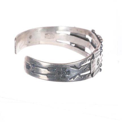 6.25" c1940 Maisels/Fred Harvey Thunderbirds Cerrillos turquoise cuff bracelet