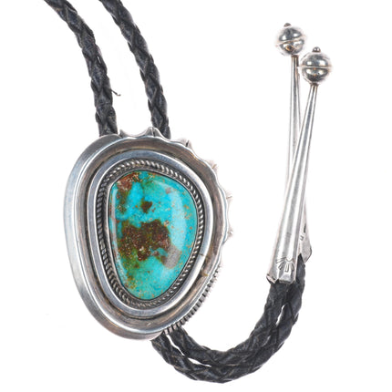 Vintage Sterling silver turquoise Navajo Jonathan Nez bolo tie