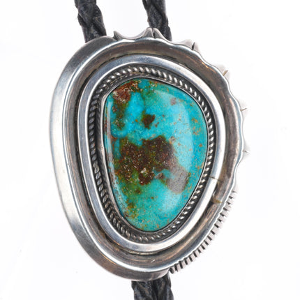 Vintage Sterling silver turquoise Navajo Jonathan Nez bolo tie