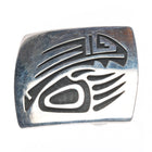 small vintage Hopi overlay bear paw sterling silver belt buckle
