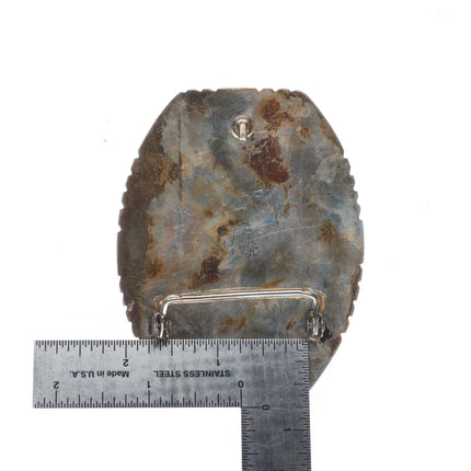 Tommy Moore Navajo sterling silver Kingman turquoise cluster belt buckle