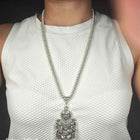 Vintage Southwestern sterling silver storyteller doll pendant/beaded necklace