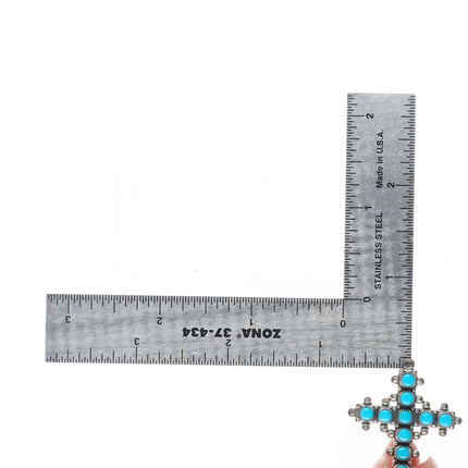 Vintage Navajo/Zuni sterling silver/turquoise snake eye cross collection/lot