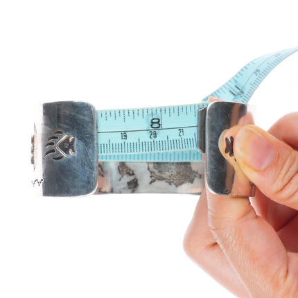 8.5" Dina Huntinghorse 14k gold/sterling silver Native American cuff bracelet