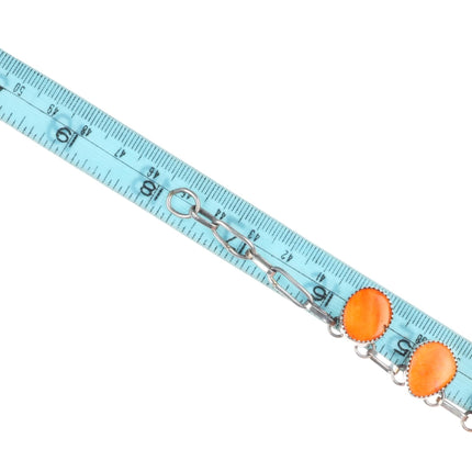 18" Fannie Chavez Navajo sterling silver spiny oyster tab necklace