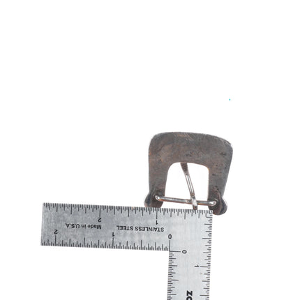 40's-50's Zuni sterling silver turquoise channel inlay ranger belt buckle set