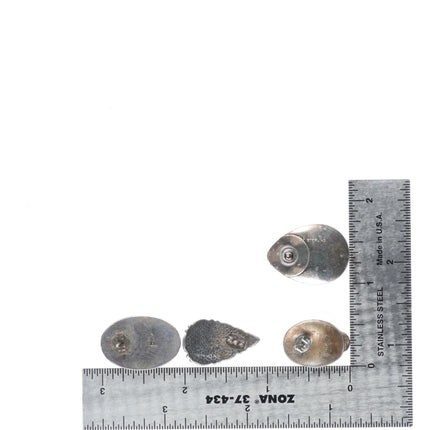 4 Vintage Navajo/southwestern sterling silver turquoise/onyx  earring lot