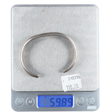 6.5" 40's-50's Vintage Zuni sturdy sterling silver inlay turquoise cuff bracelet