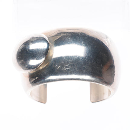 6.25" Large Orville Tsinnie Navajo sterling silver modernist cuff bracelet