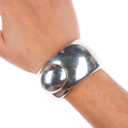 6.25" Large Orville Tsinnie Navajo sterling silver modernist cuff bracelet