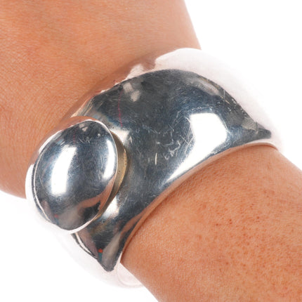 6.25" Large Orville Tsinnie Navajo sterling silver modernist cuff bracelet
