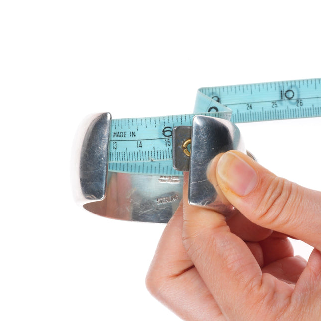 6.25" Large Orville Tsinnie Navajo sterling silver modernist cuff bracelet