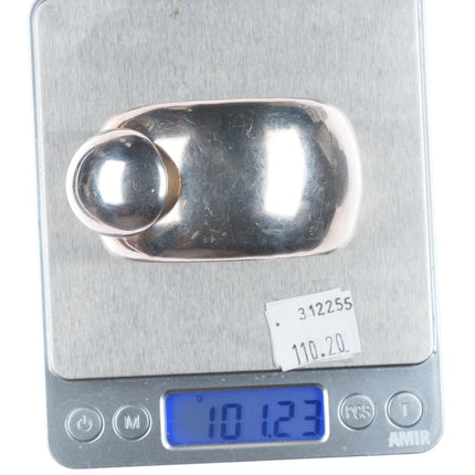 6.25" Large Orville Tsinnie Navajo sterling silver modernist cuff bracelet