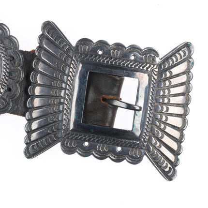 Ike Wilson (1900-1942) Navajo First Phase style sterling silver concho belt
