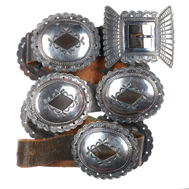 Ike Wilson (1900-1942) Navajo First Phase style sterling silver concho belt