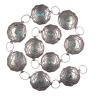 c1940 Large/Heavy Navajo hand stamped sterling silver link concho belt turquoise