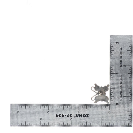 Zuni sterling silver turquoise/coral intarsia inlay butterfly earrings