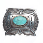 Arnold Maloney Navajo sterling silver revival mustache belt buckle turquoise