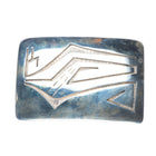 Vintage Hopi overlay geometric belt buckle sterling silver