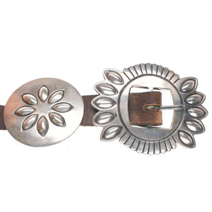 vintage Cippy Crazy Horse Cochiti deep stamped sterling silver concho belt