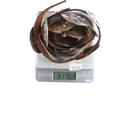 vintage Cippy Crazy Horse Cochiti deep stamped sterling silver concho belt