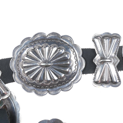 40" Vintage Navajo nicely stamped sterling silver butterfly concho belt