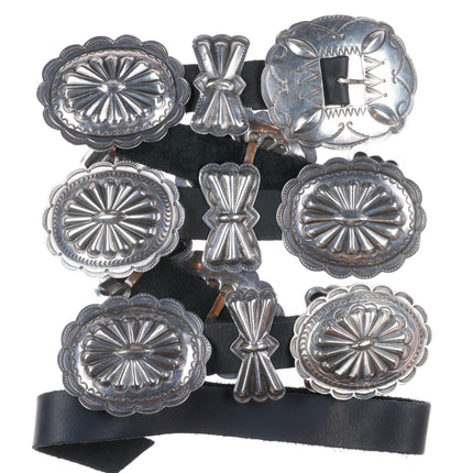 40" Vintage Navajo nicely stamped sterling silver butterfly concho belt