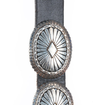 37" Larry Begay Navajo sterling silver heavy stamped concho belt