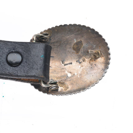 37" Larry Begay Navajo sterling silver heavy stamped concho belt