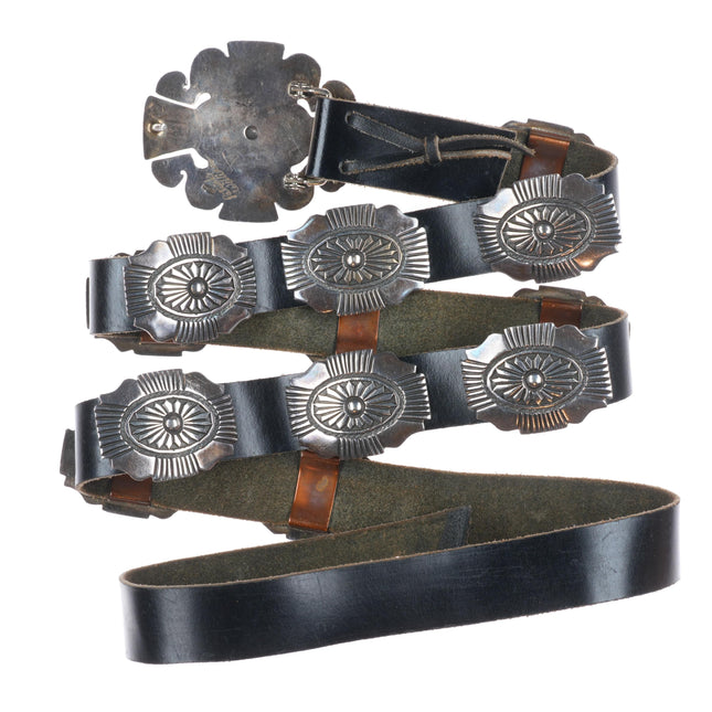 49" Vintage Navajo sterling silver ketoh style concho belt Patrick Williams