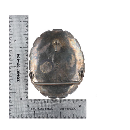 Jessie Claw Navajo vintage sterling silver Kingman turquoise belt buckle