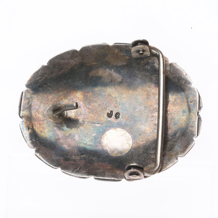 Jessie Claw Navajo vintage sterling silver Kingman turquoise belt buckle