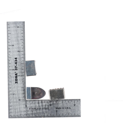 Vintage Navajo sterling silver chiseled design 5/8" ranger belt buckle set