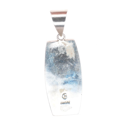 David Rosales Navajo Supersmith Native Earth black Jade sterling silver pendant