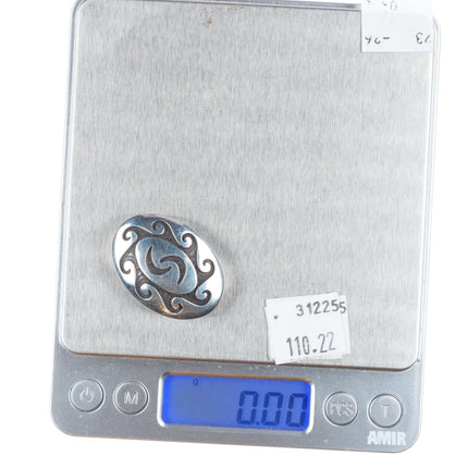 David Rosales Navajo Supersmith Native Earth black Jade sterling silver pendant