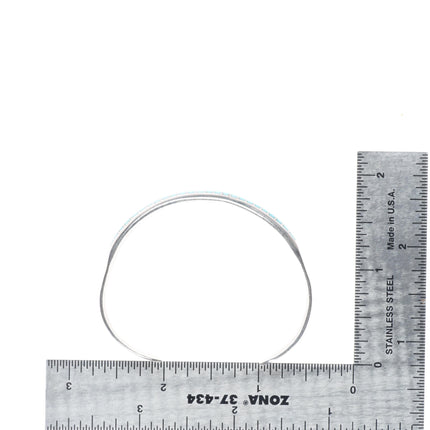 6" RJT Zuni sterling silver turquoise channel inlay stacker cuff bracelet