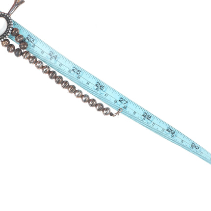 Vintage Navajo sterling silver mother of pearl squash blossom necklace/earrings