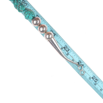 24" Vintage Navajo pearls/spiderweb turquoise beaded necklace handmade beads