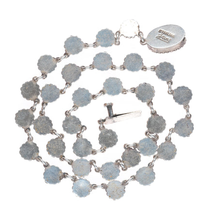 21" Vintage Navajo modernist sterling silver beaded design necklace